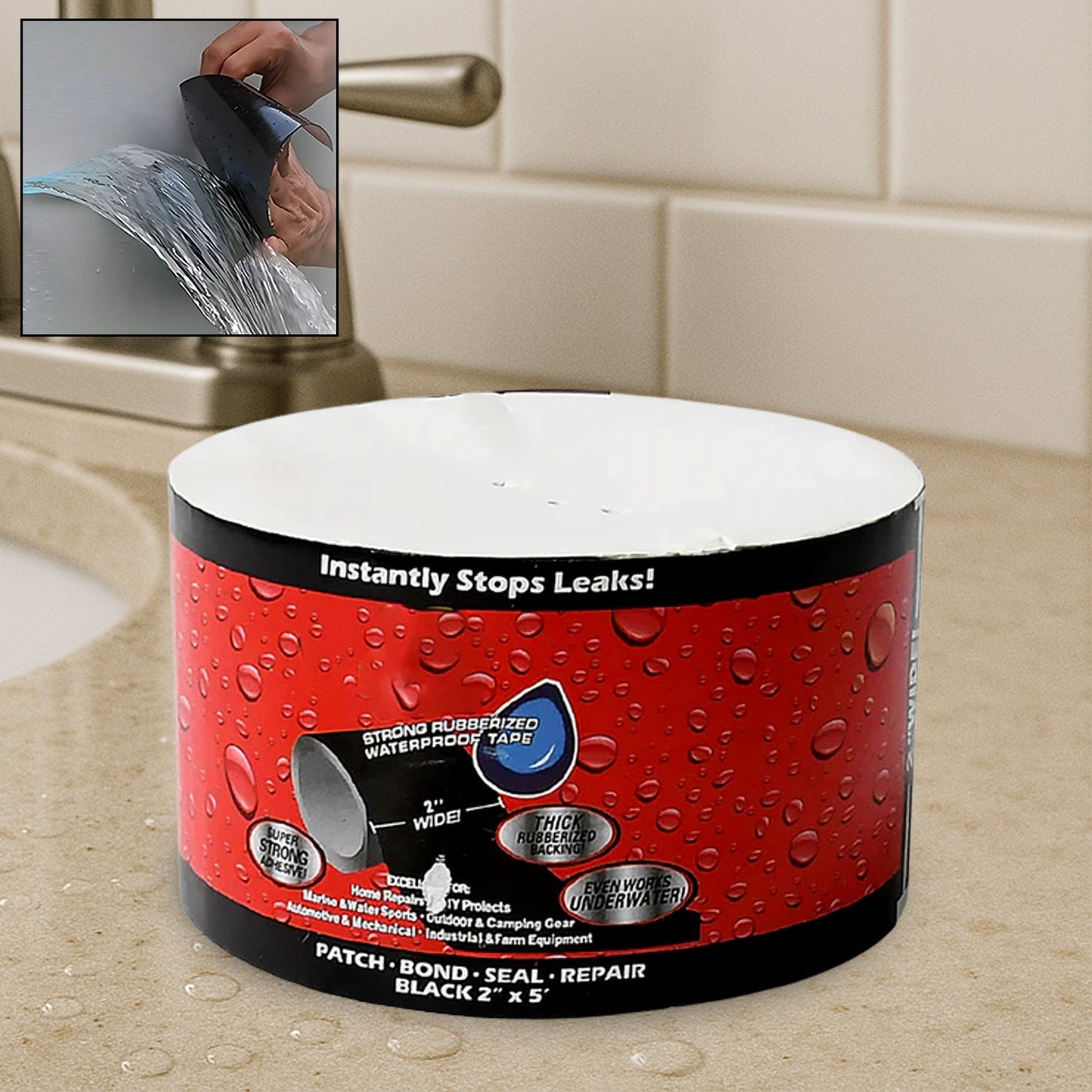 Leak-proof sealing tape roll 50mm x 1.5m for waterproof repairs