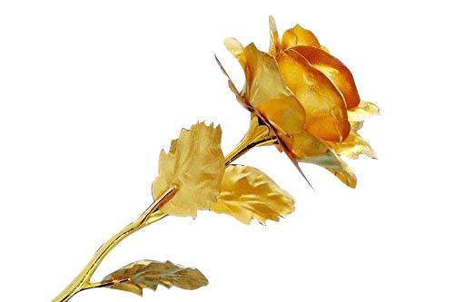 Close-up of the intricate 24K artificial golden rose petals.