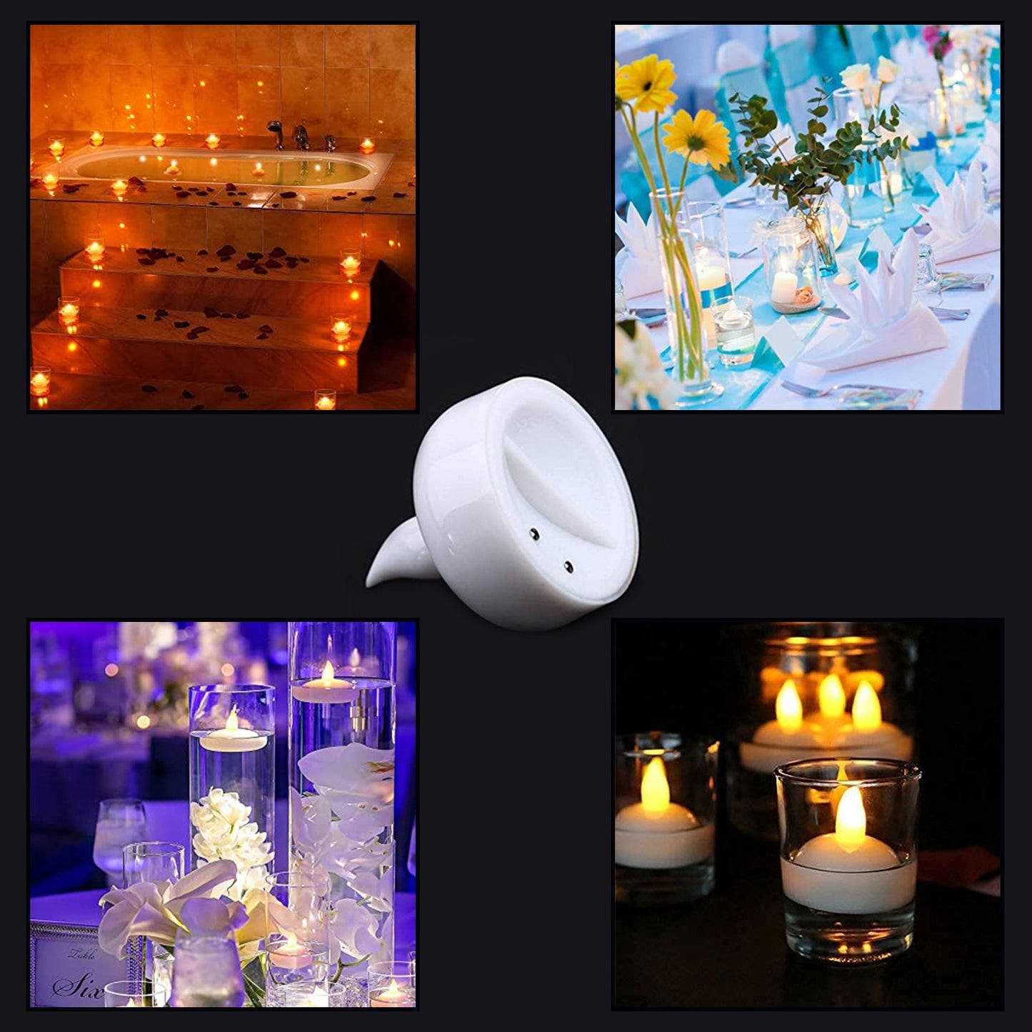 Set of 12 rechargeable floating candles