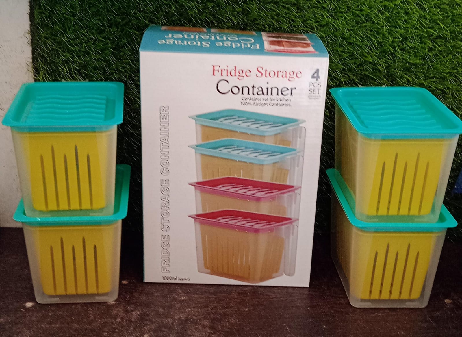 Durable clear fridge storage containers with easy-grip handles, ready for daily use.