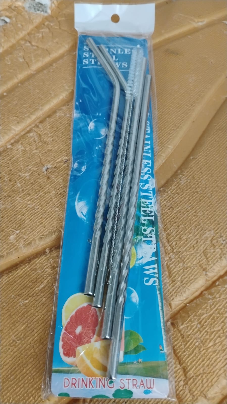Another detailed view of the durable reusable stainless steel straws, highlighting their quality.