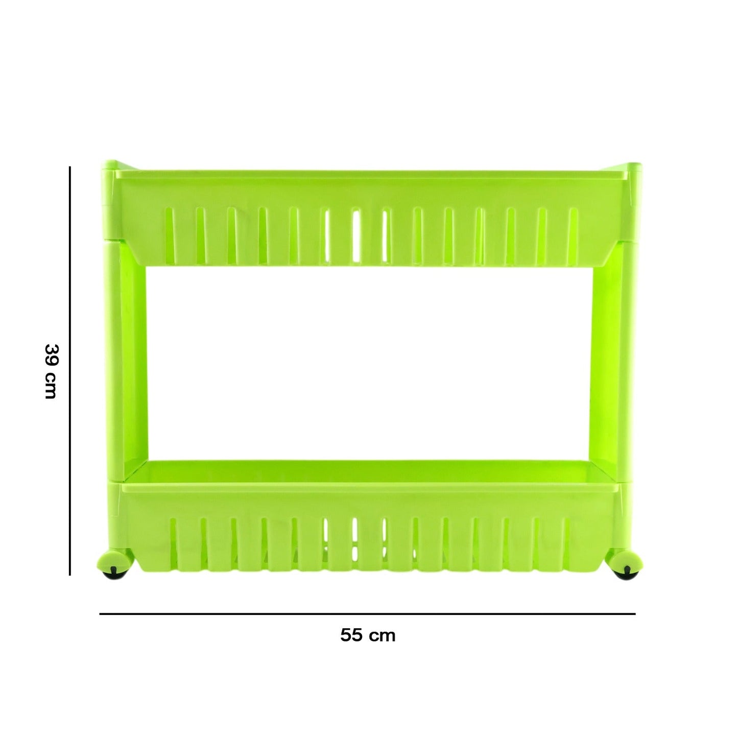 Additional view of plastic storage rack with wheels