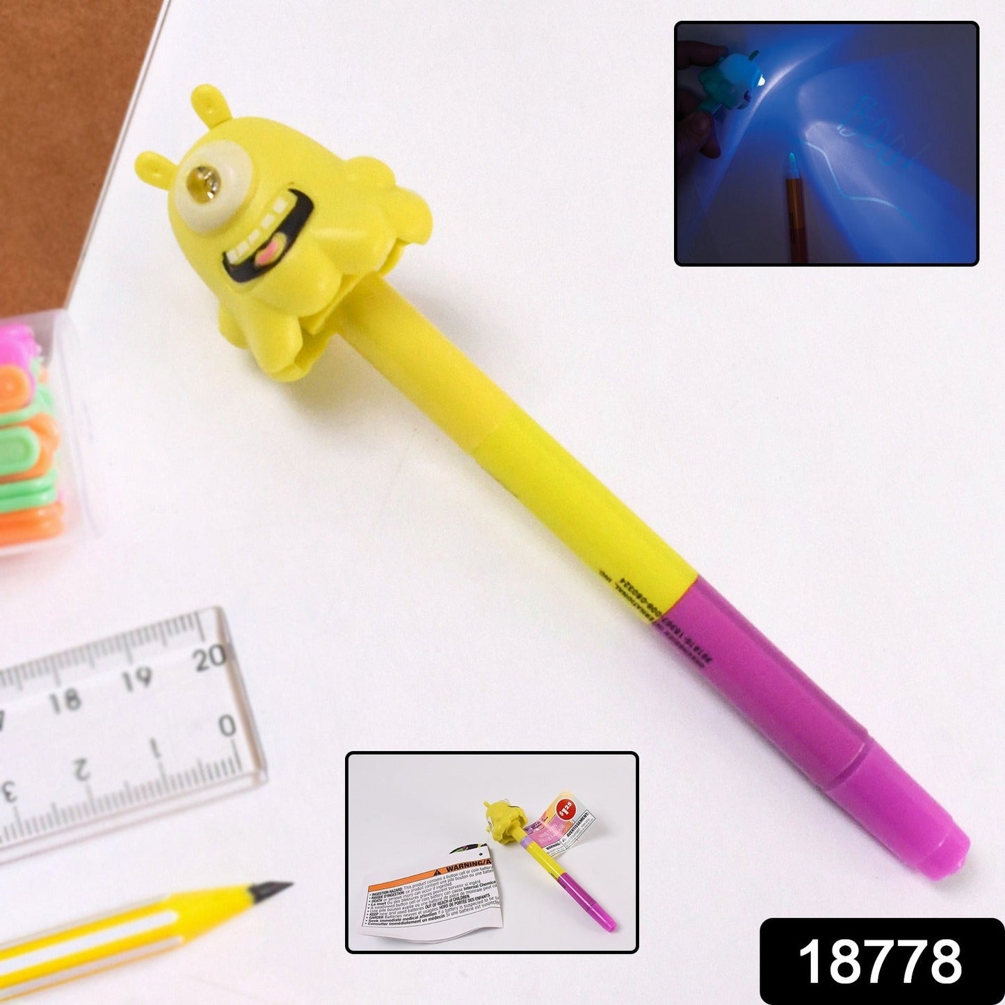 Close-up of the marker tip on the 3-in-1 ball pen with marker and LED light