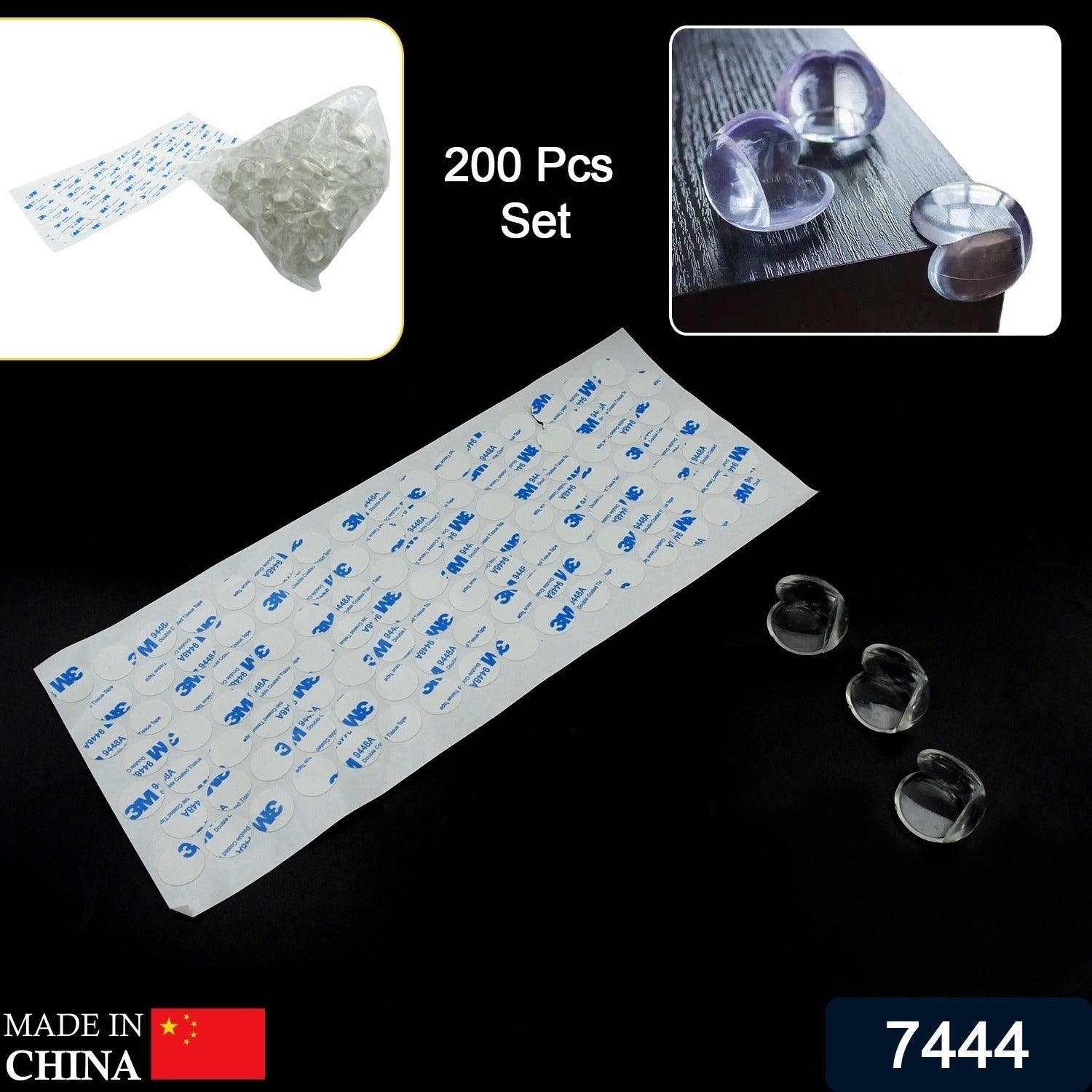 Installation guide for high-adhesive baby safety corner guards.