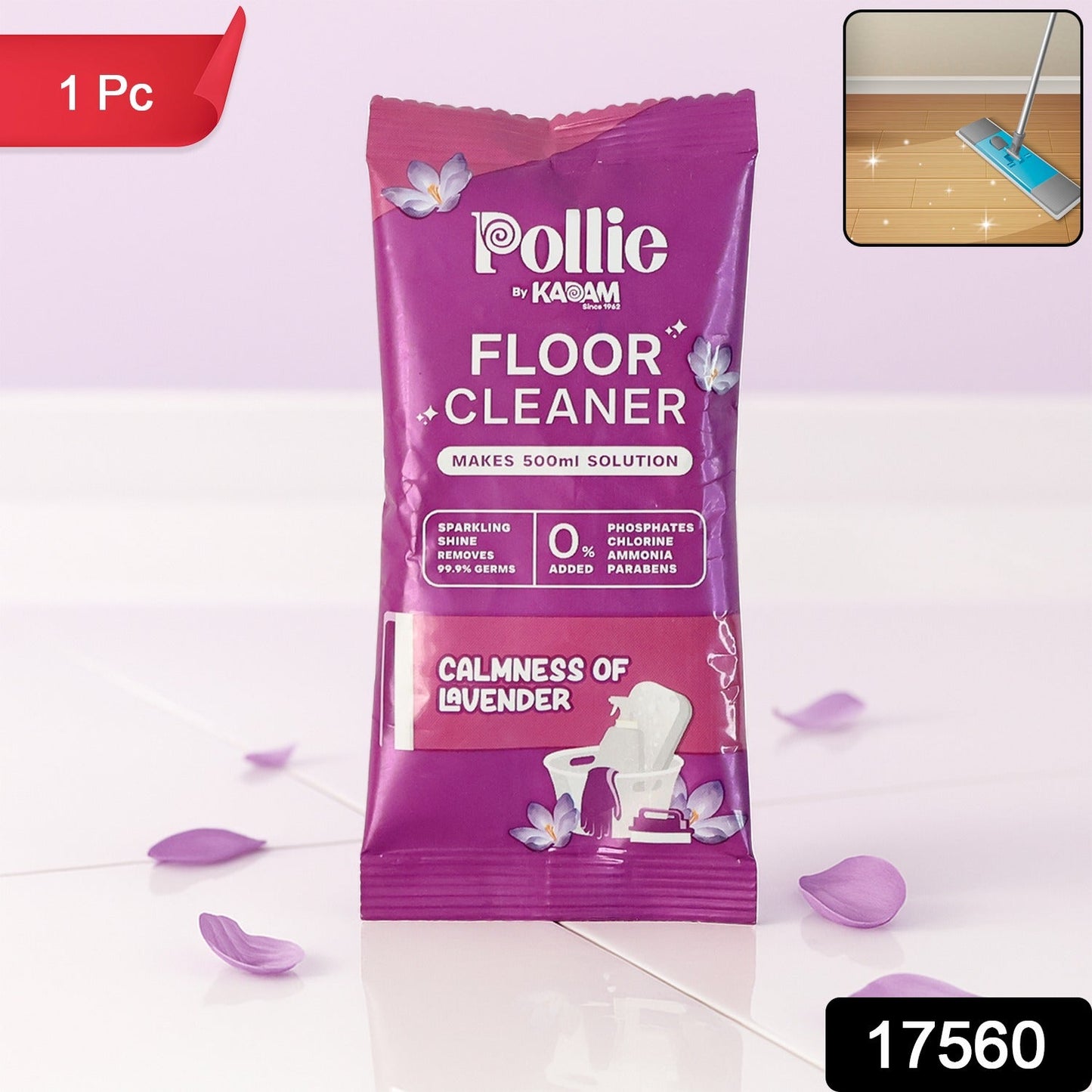 Floor cleaning kit with lavender fragrance and cleaner sachet
