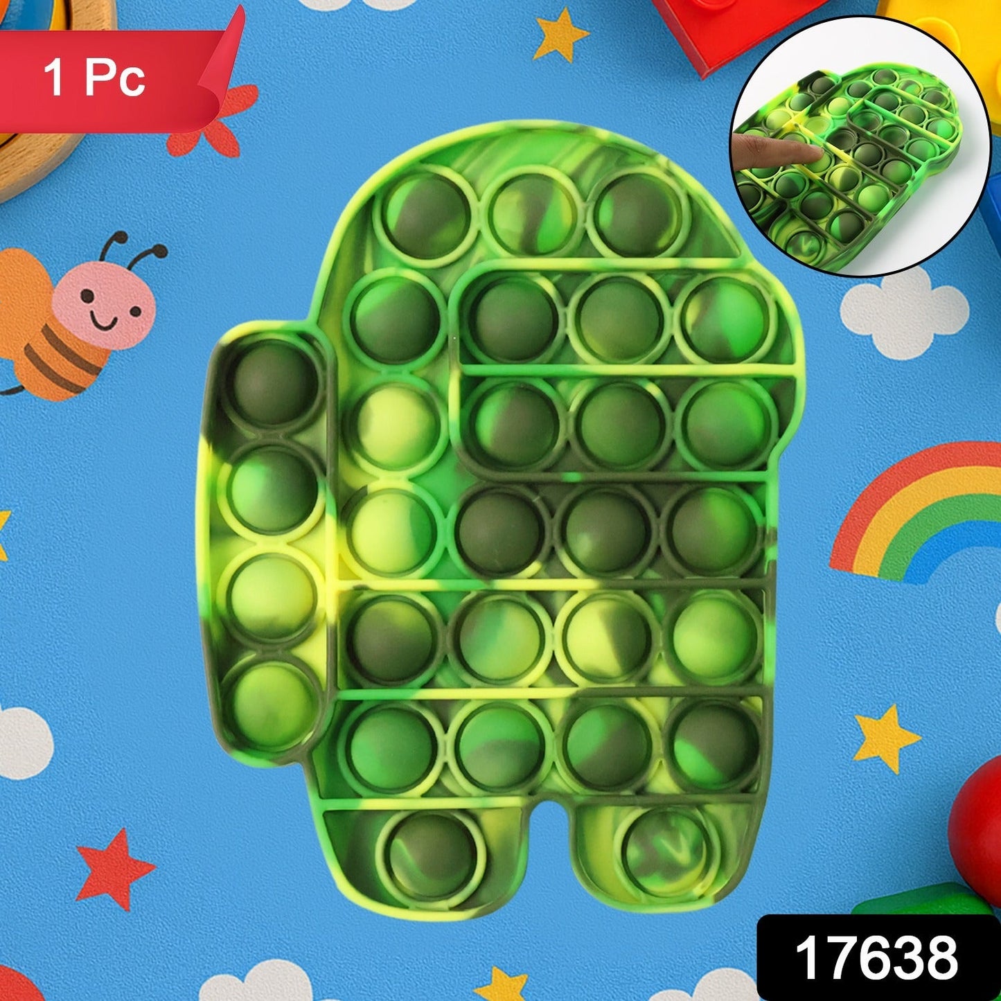 Close-up image showing silicone bubbles on Pop It fidget toy