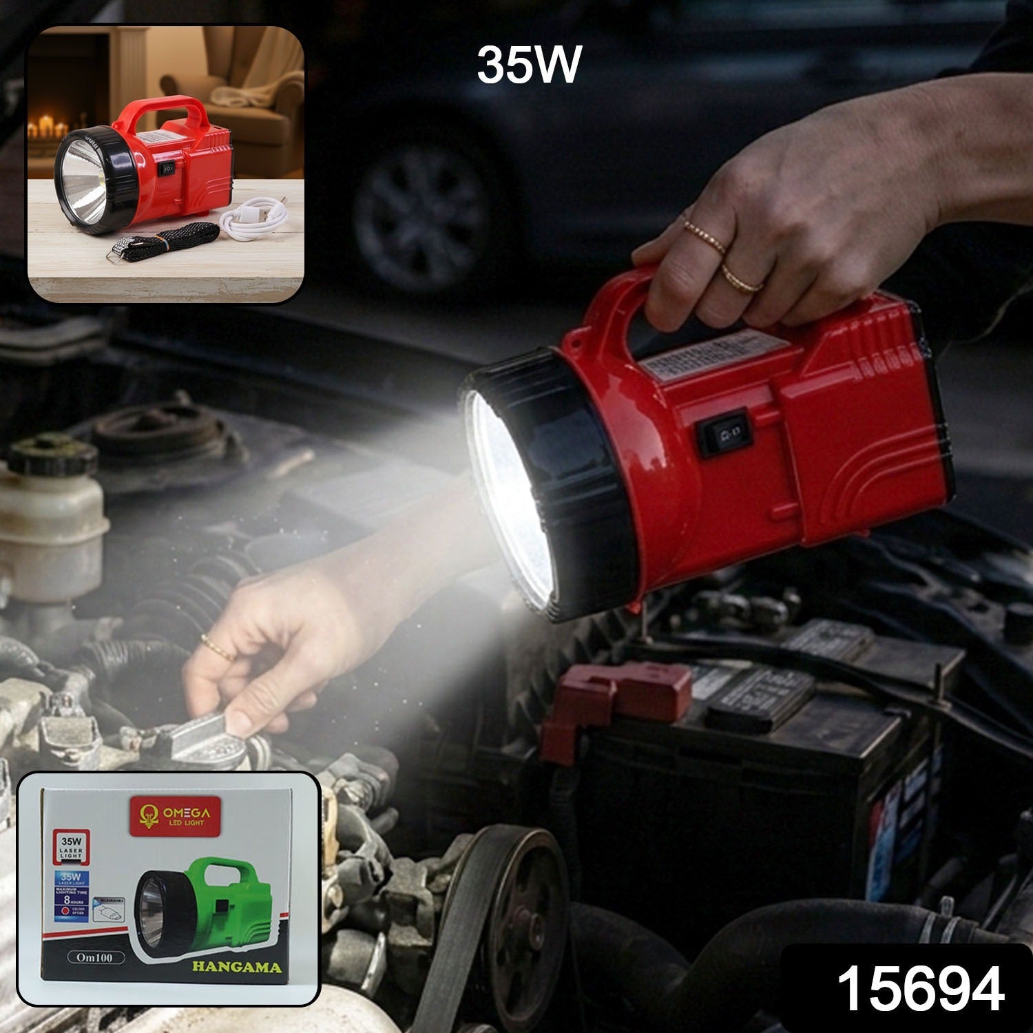 Powerful LED Search Light by OMEGA, long-range focus