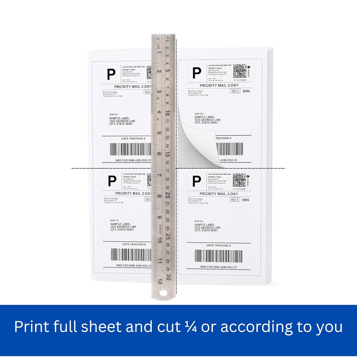 Stack of 100 Oddy A4 full-page self-adhesive label sheets