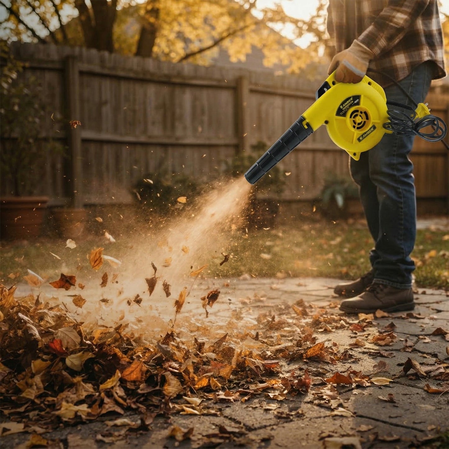 Electric air blower for cleaning hard-to-reach areas with strong airflow