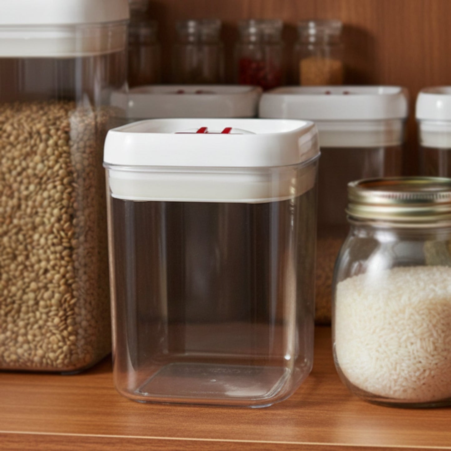 Durable airtight container for pantry essentials like cereals and snacks