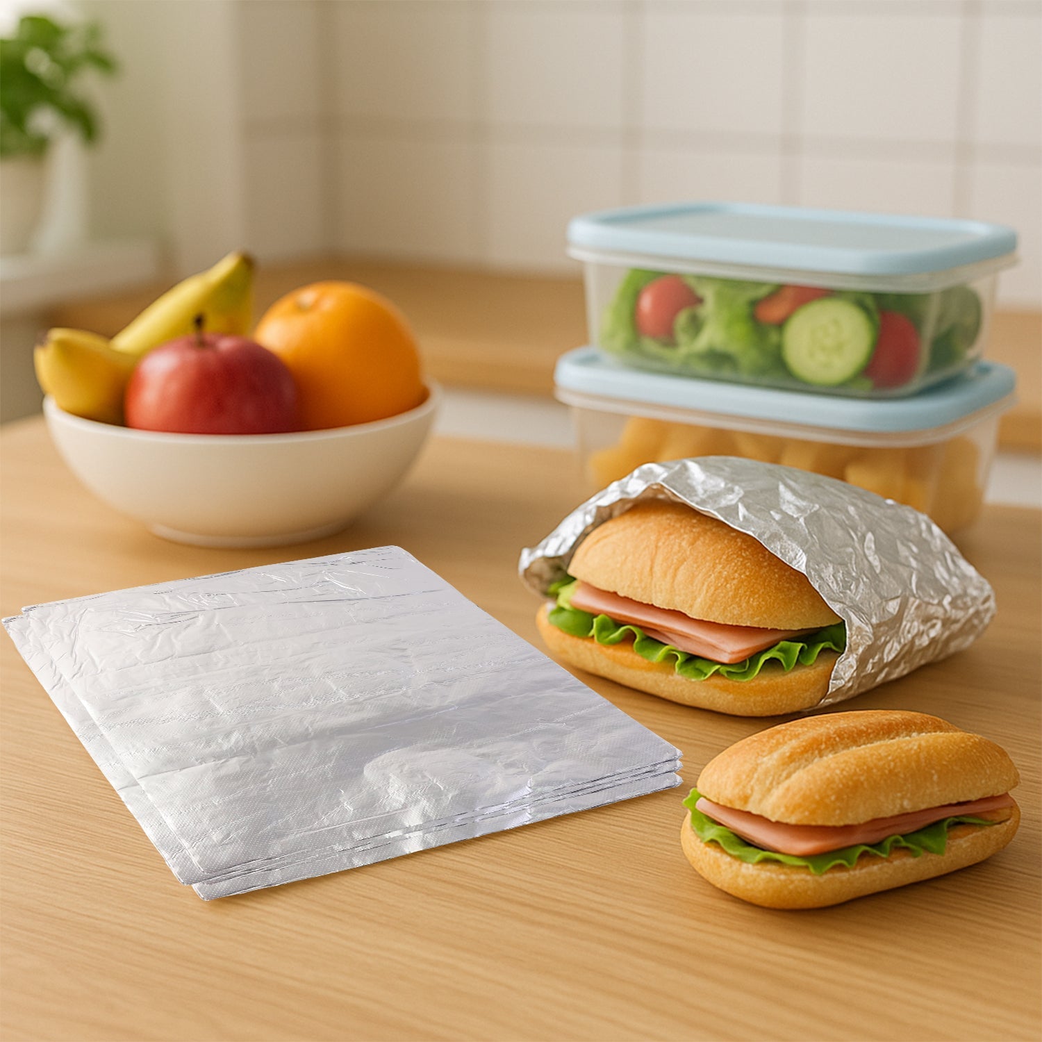 Flexible aluminium foil sheets for wrapping rotis and snacks
