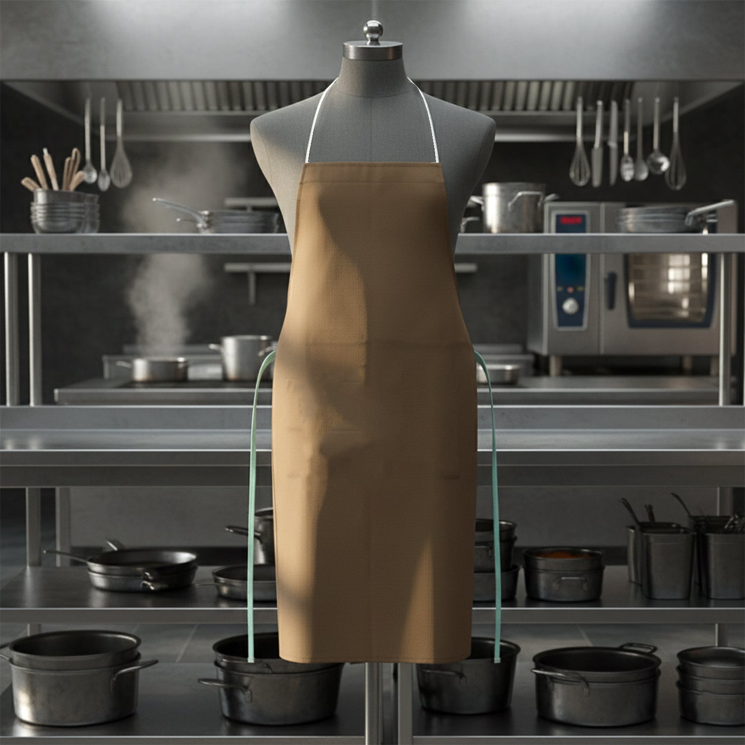Premium full-cover chef apron displayed on white background