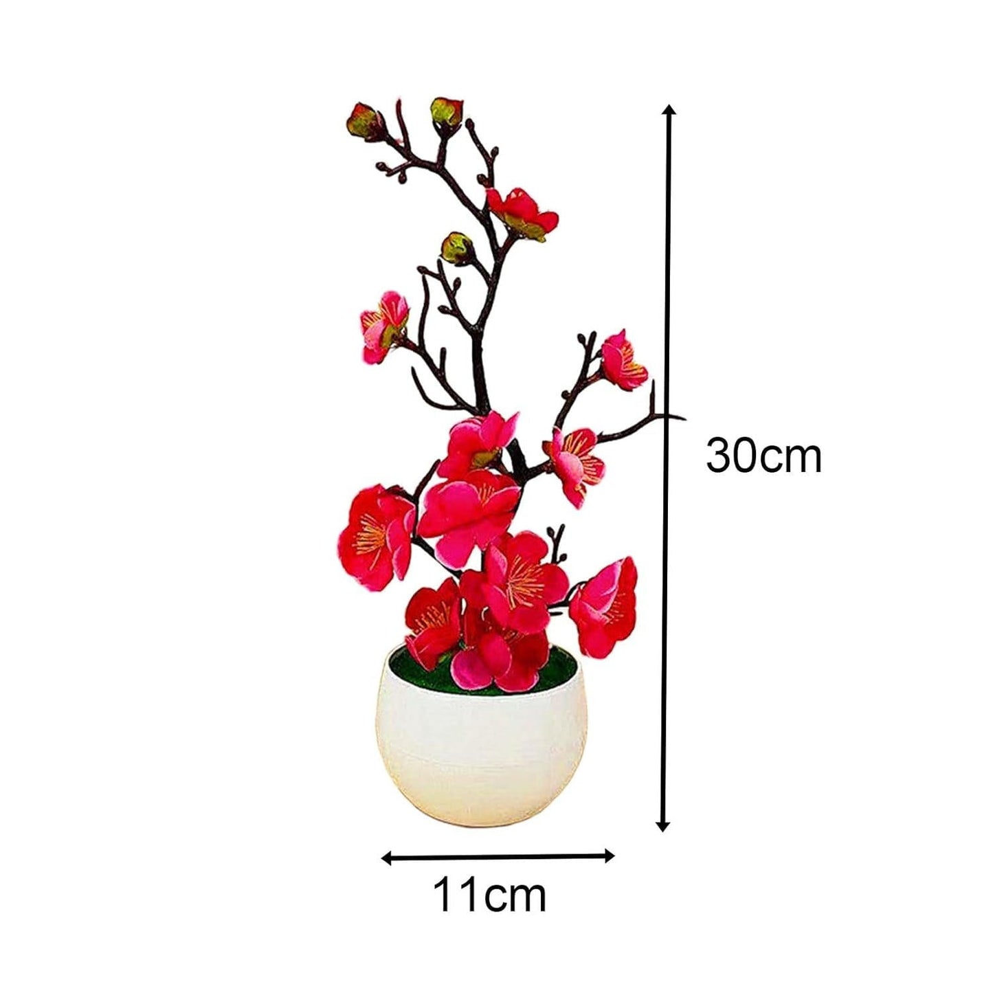 Size comparison of artificial flower pot plant