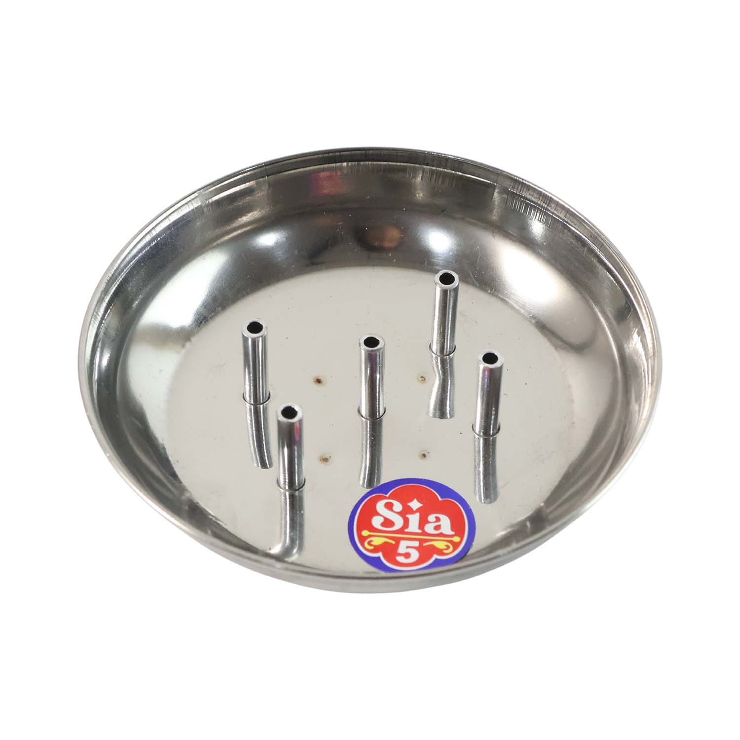 Traditional lotus design stainless steel agarbatti stand for home temples