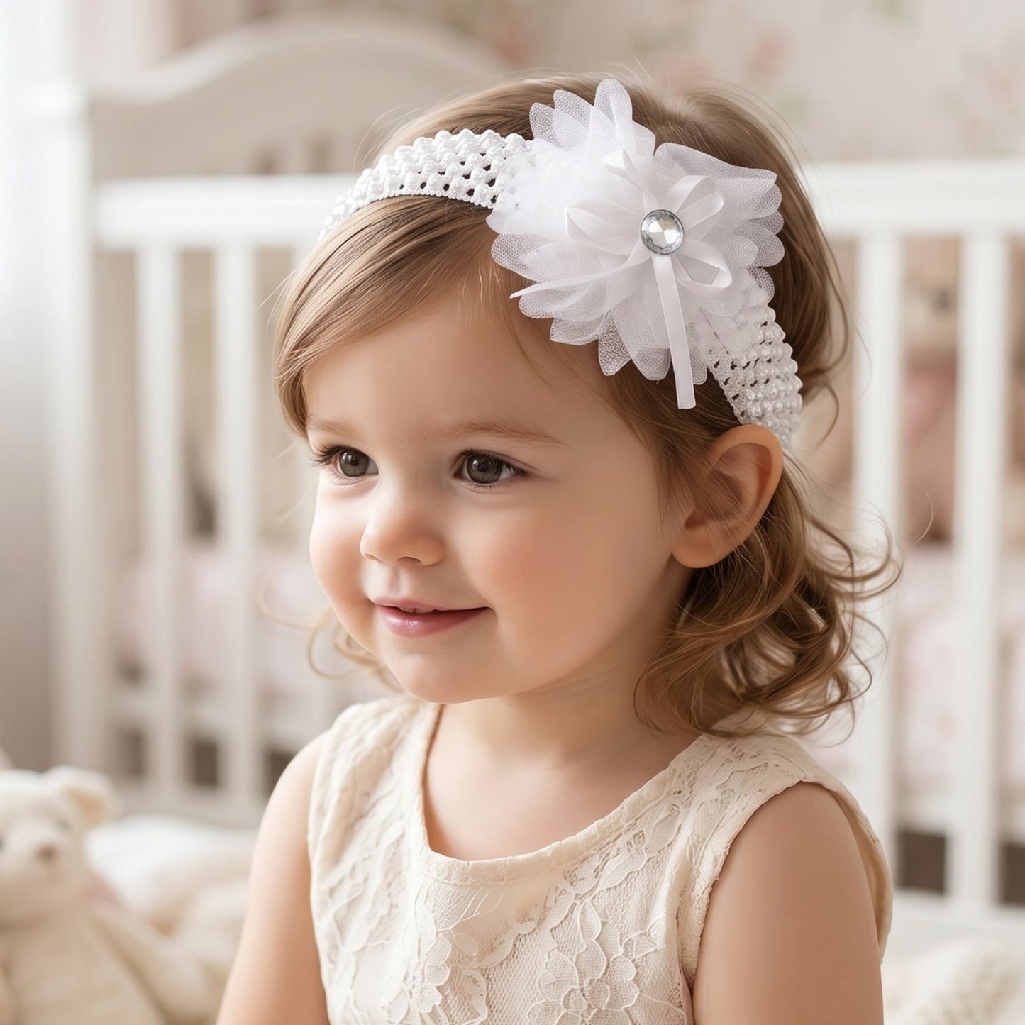 Cute floral lace hair accessory for babies