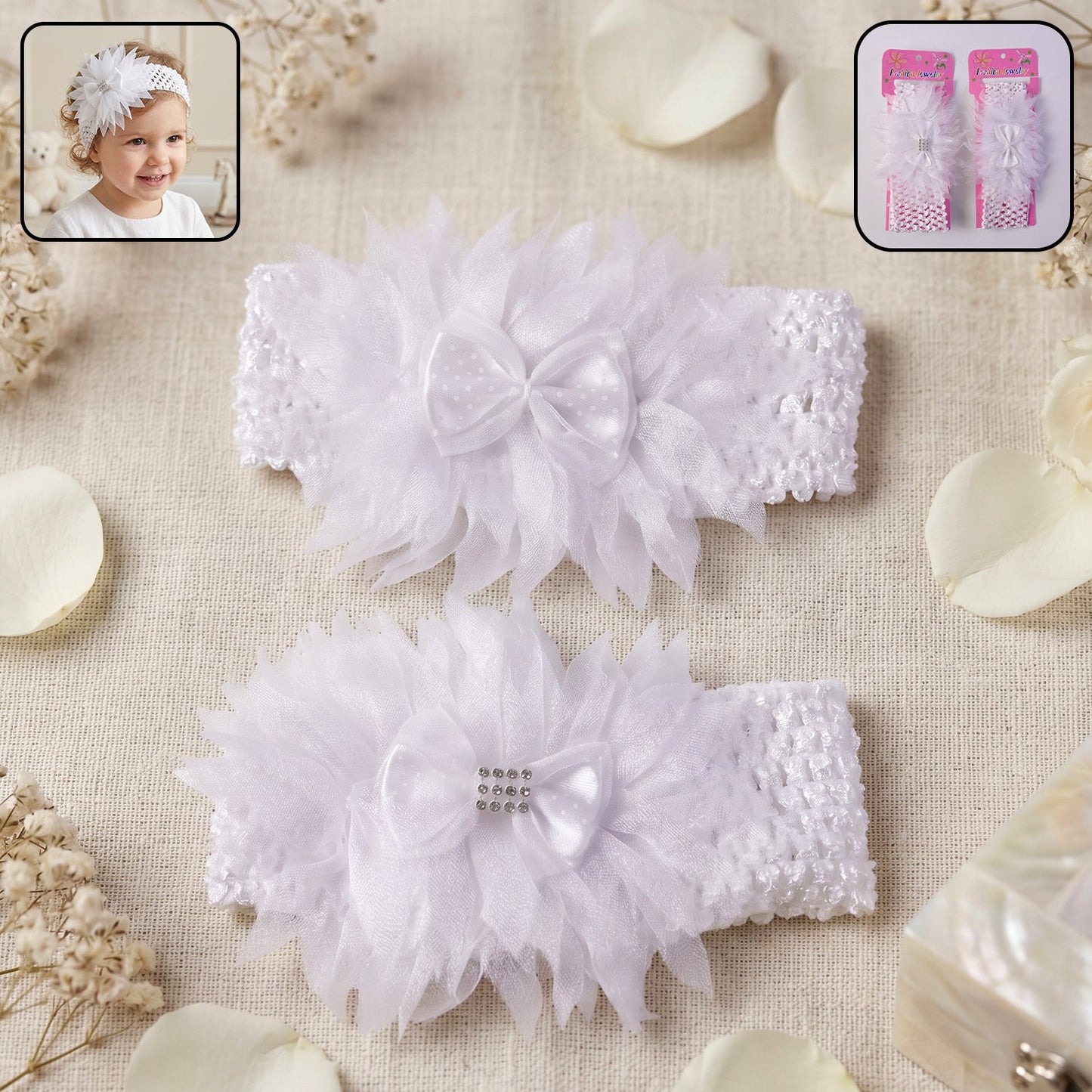 Stretchable baby hair accessory in mix design