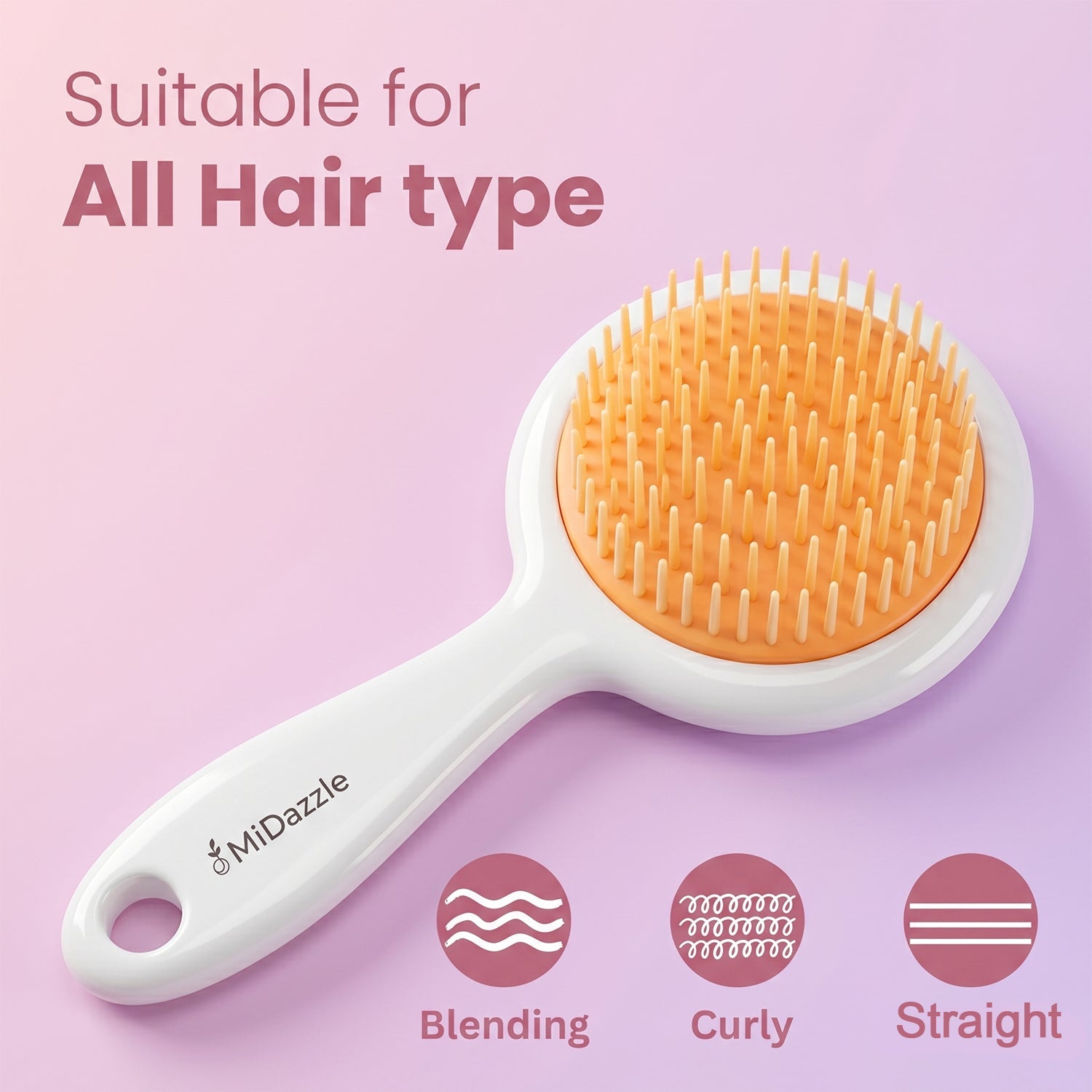 Kid friendly soft scalp massage hair comb with ergonomic handle