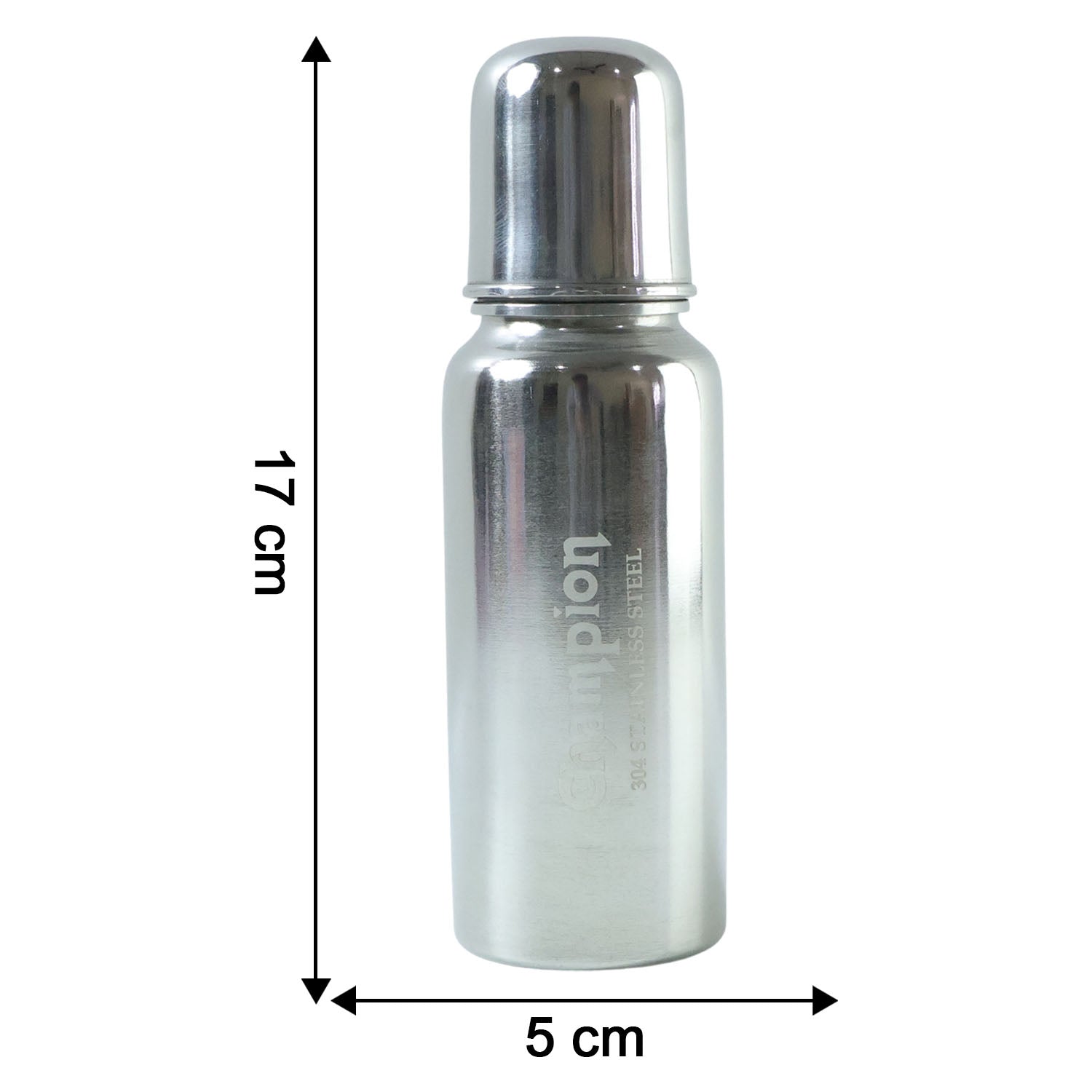 Travel-friendly stainless steel baby milk feeding bottle 250ml