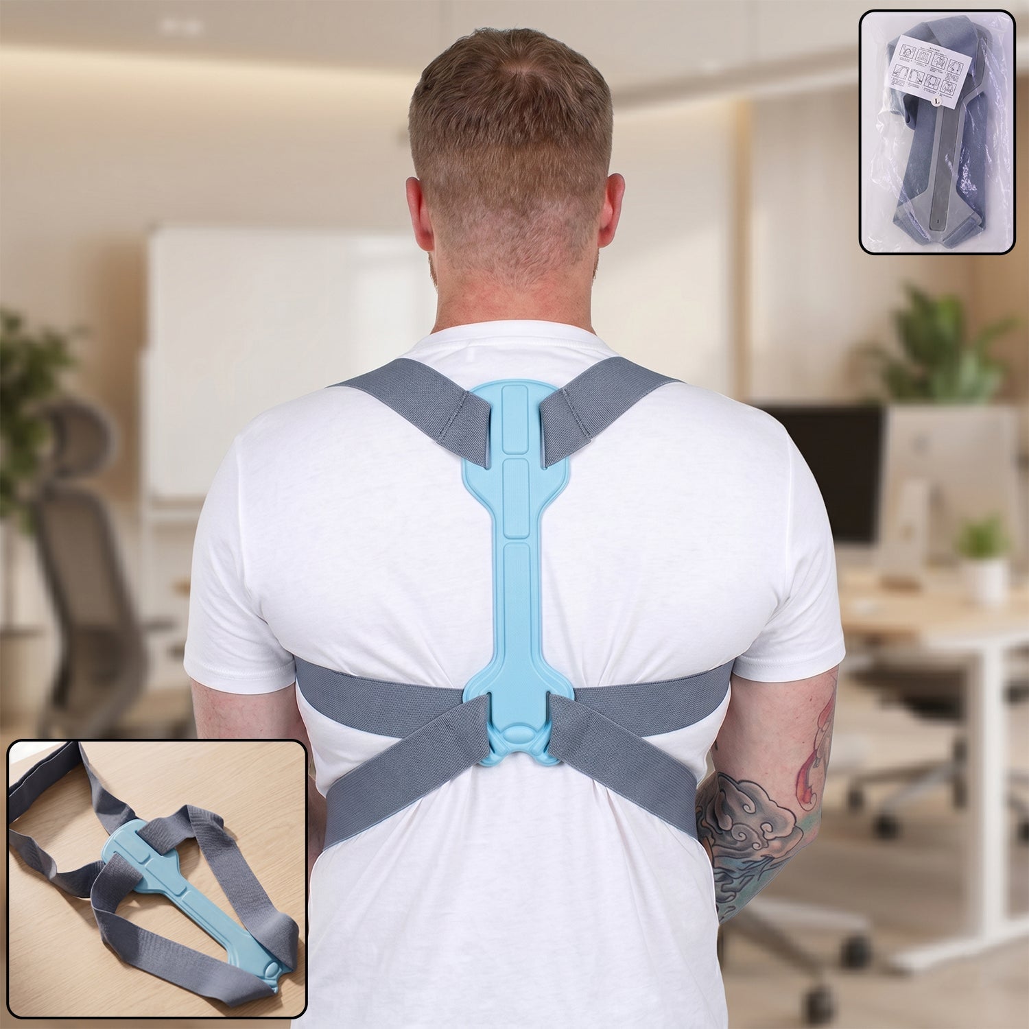 Adjustable upper back shoulder spine alignment brace belt for posture correction