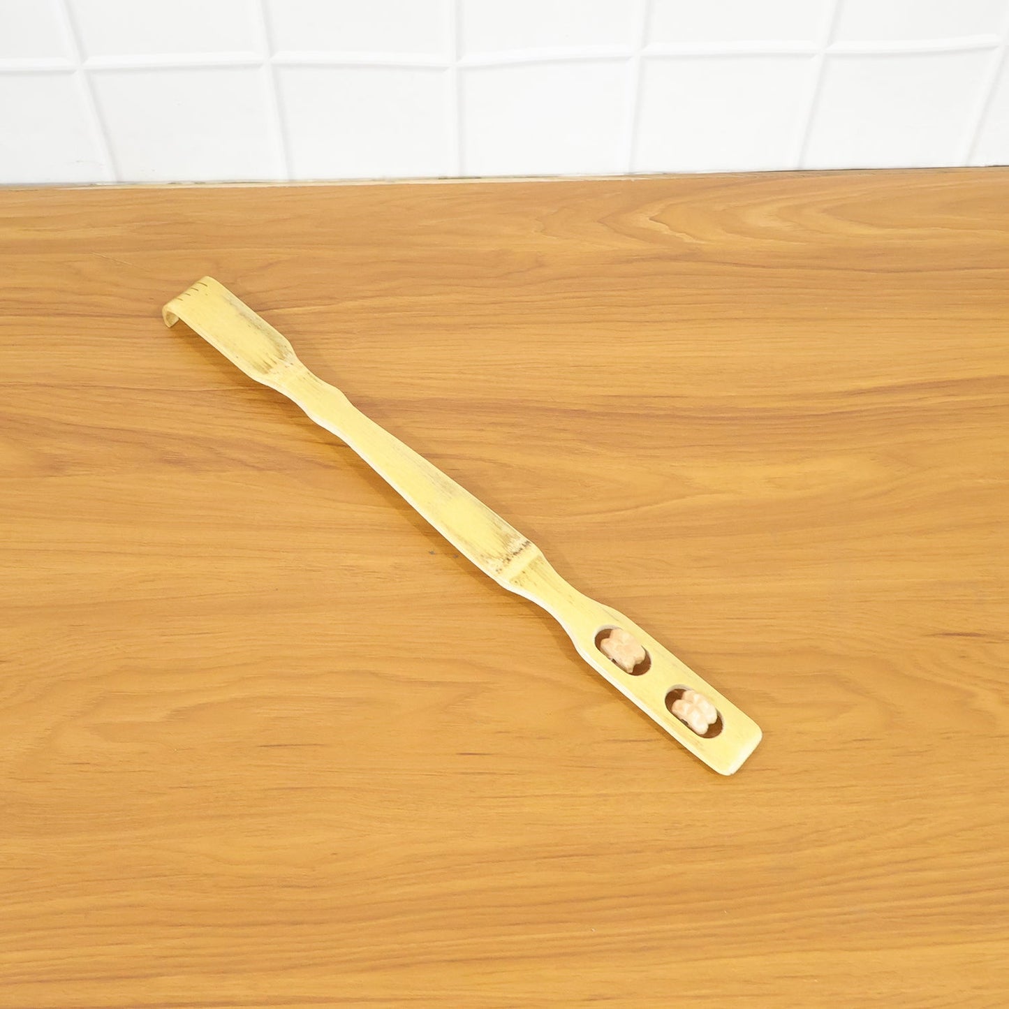 Muscle massage roller with wooden design for stress relief