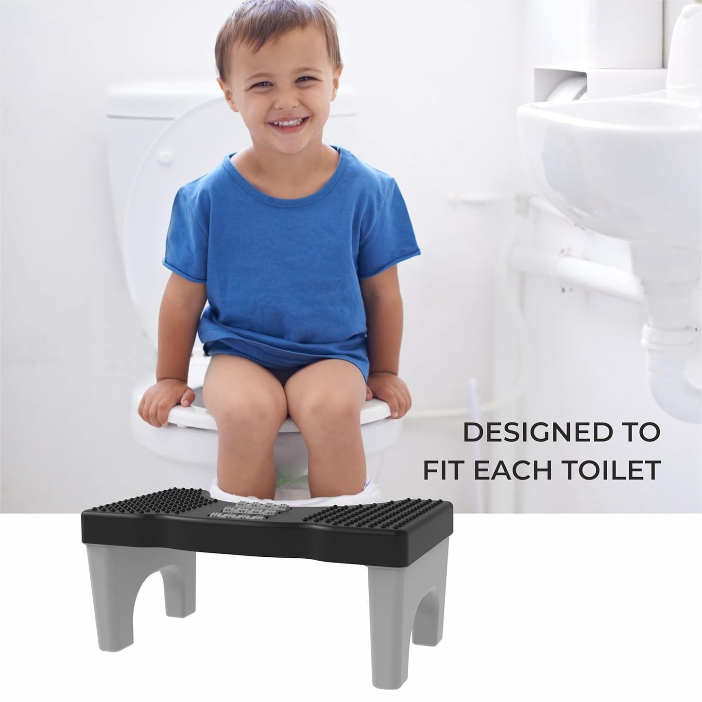 Stable anti-slip surface on the toilet potty stool for safety
