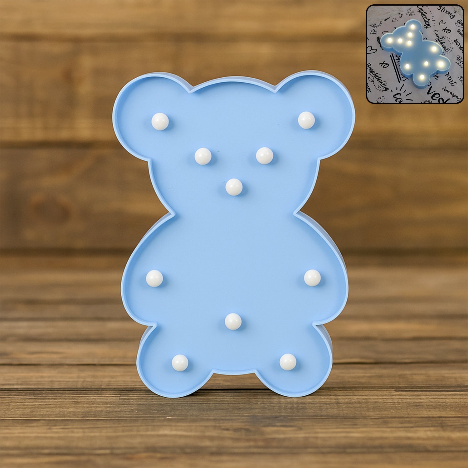 Teddy Bear shaped LED decorative night light emitting soft warm glow