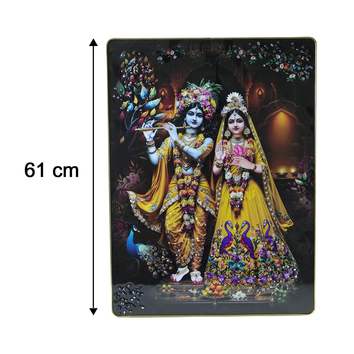 Size 60x45 cm Radha Krishna decorative wall frame
