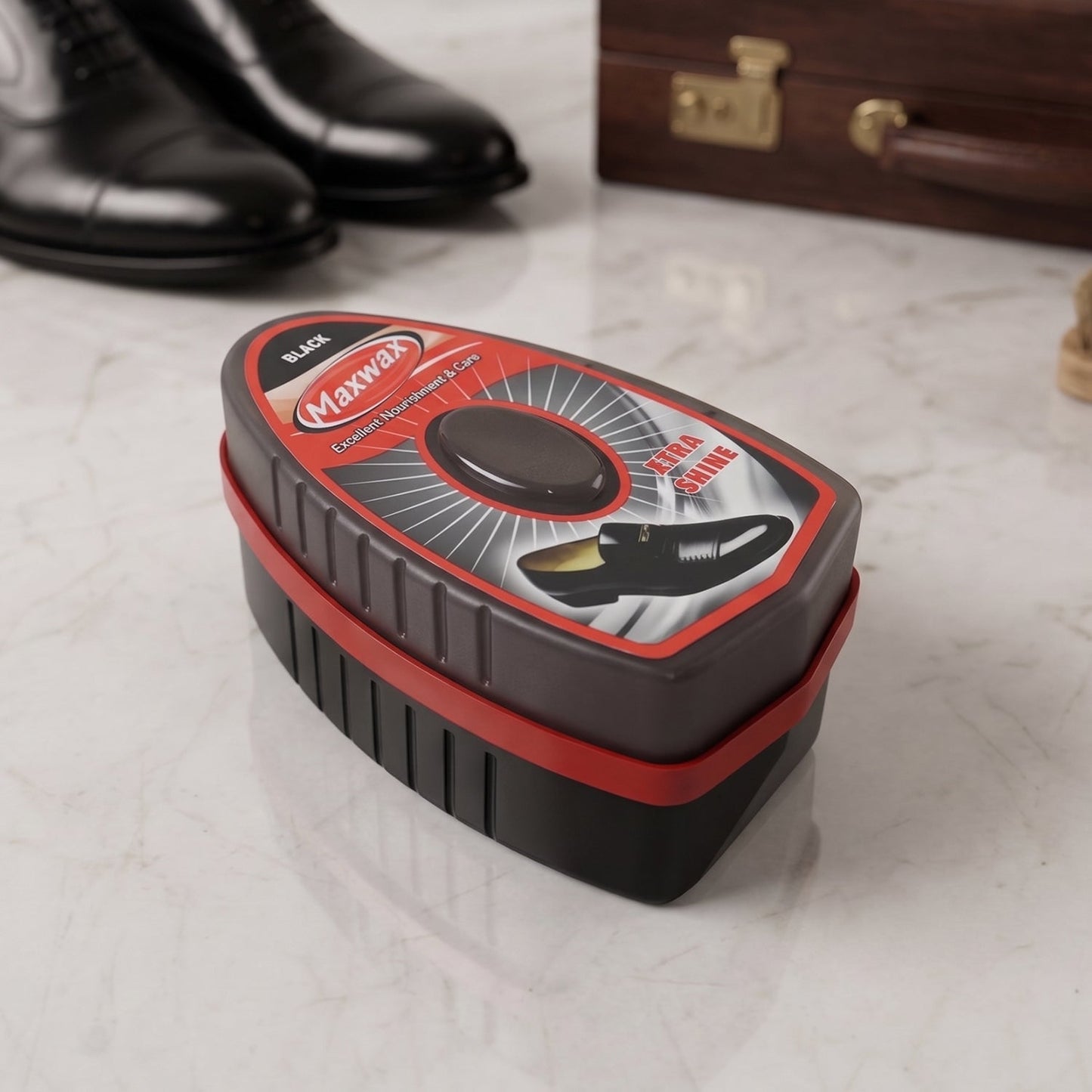 Travel shoe shiner sponge container