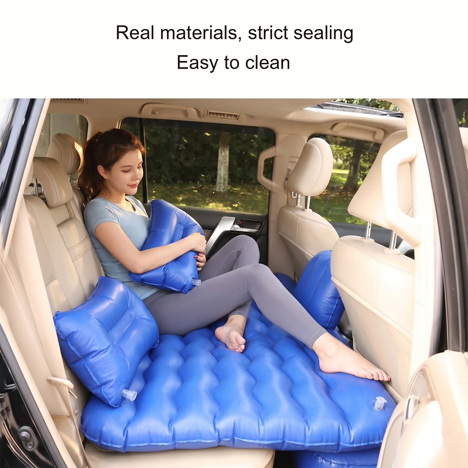 Portable car air cushion for long trips and camping