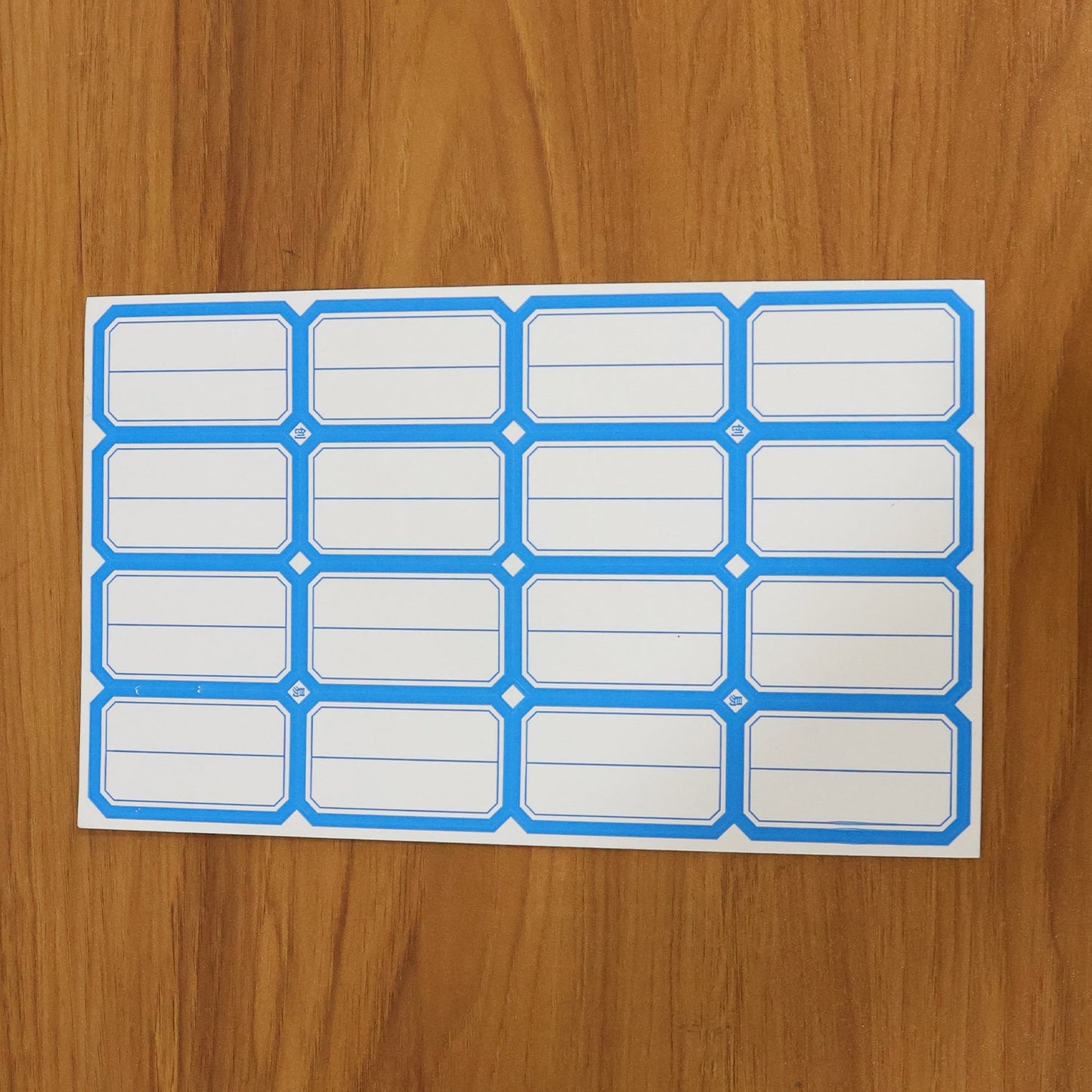Rectangular label stickers used on product containers for clear labeling