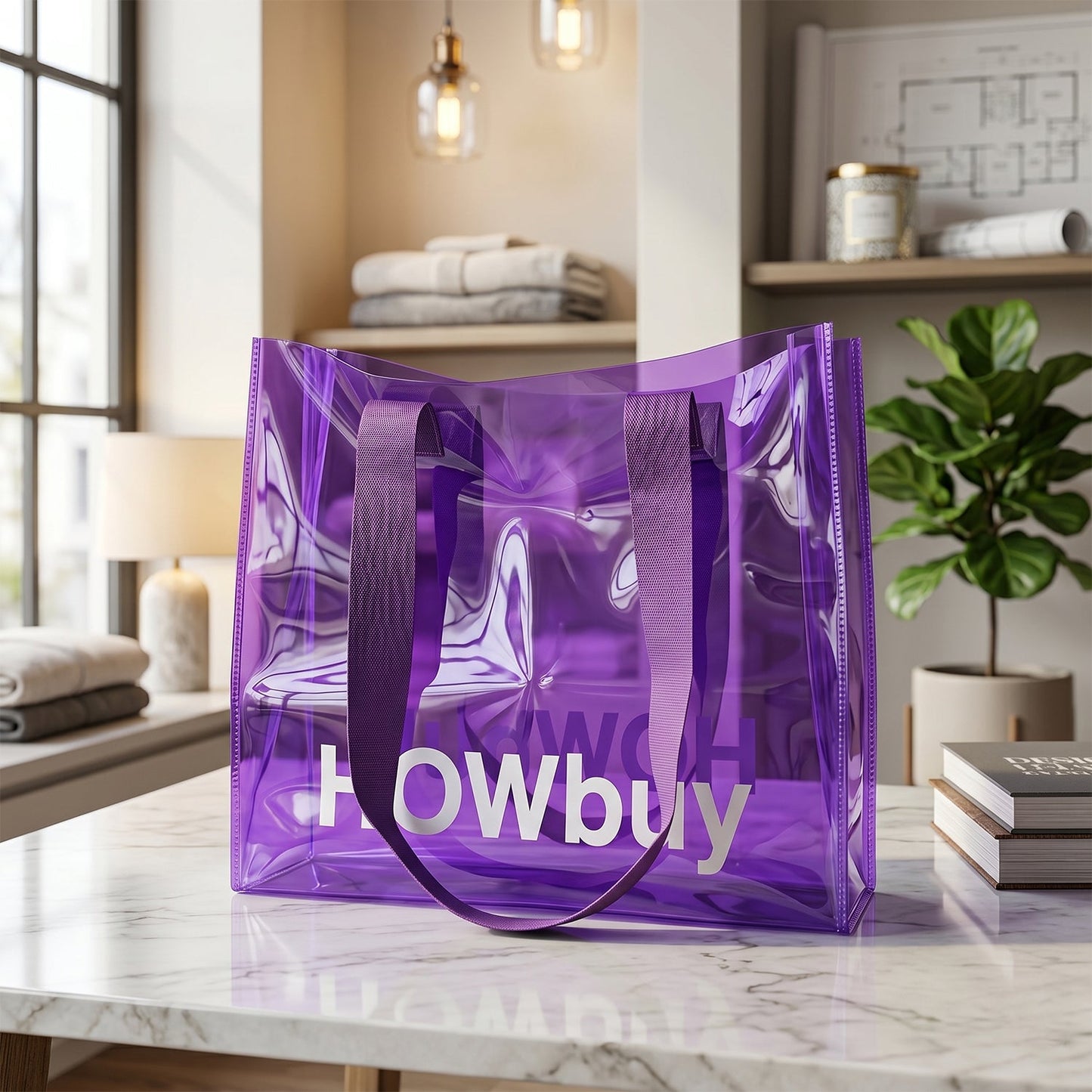 Additional view of stylish transparent shopping tote