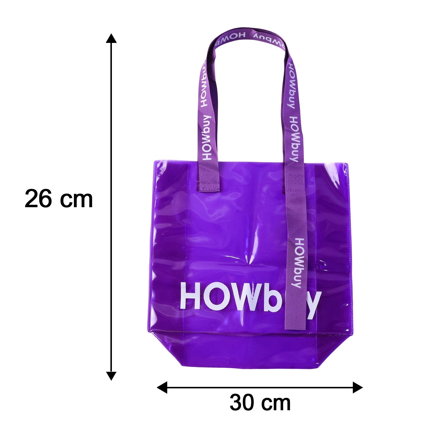 Size display of transparent carry bag 30x27 cm