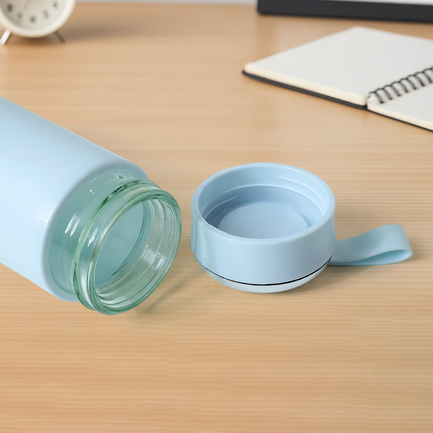 Durable leak proof glass water bottle for safe hydration