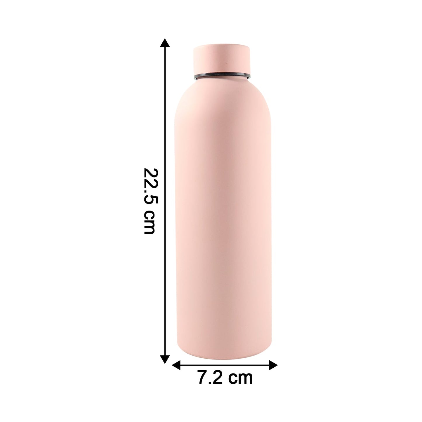 Pink insulated water bottle with stainless steel body for hot and cold drinks