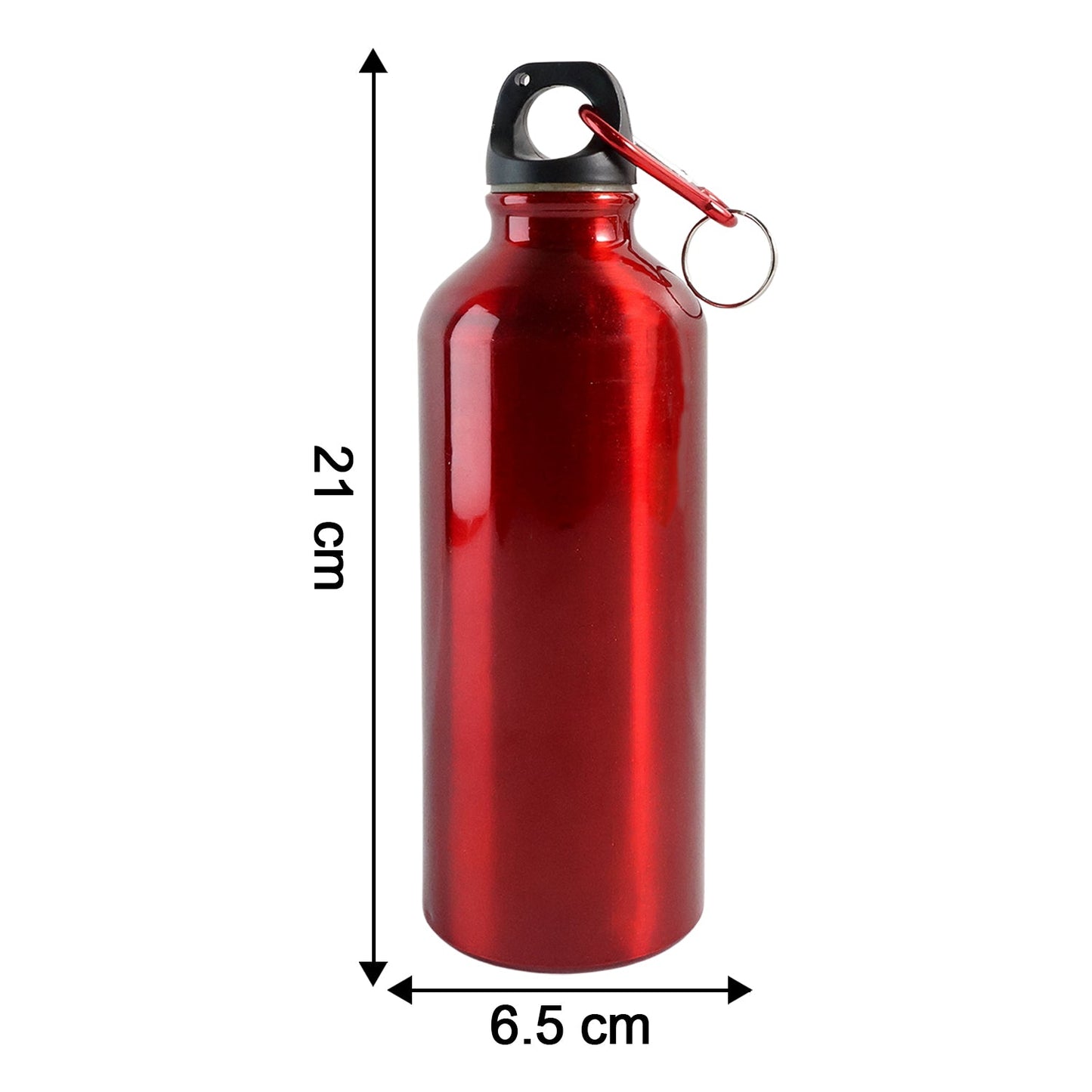 Gym ready compact reusable water bottle with screw closure and carry ring