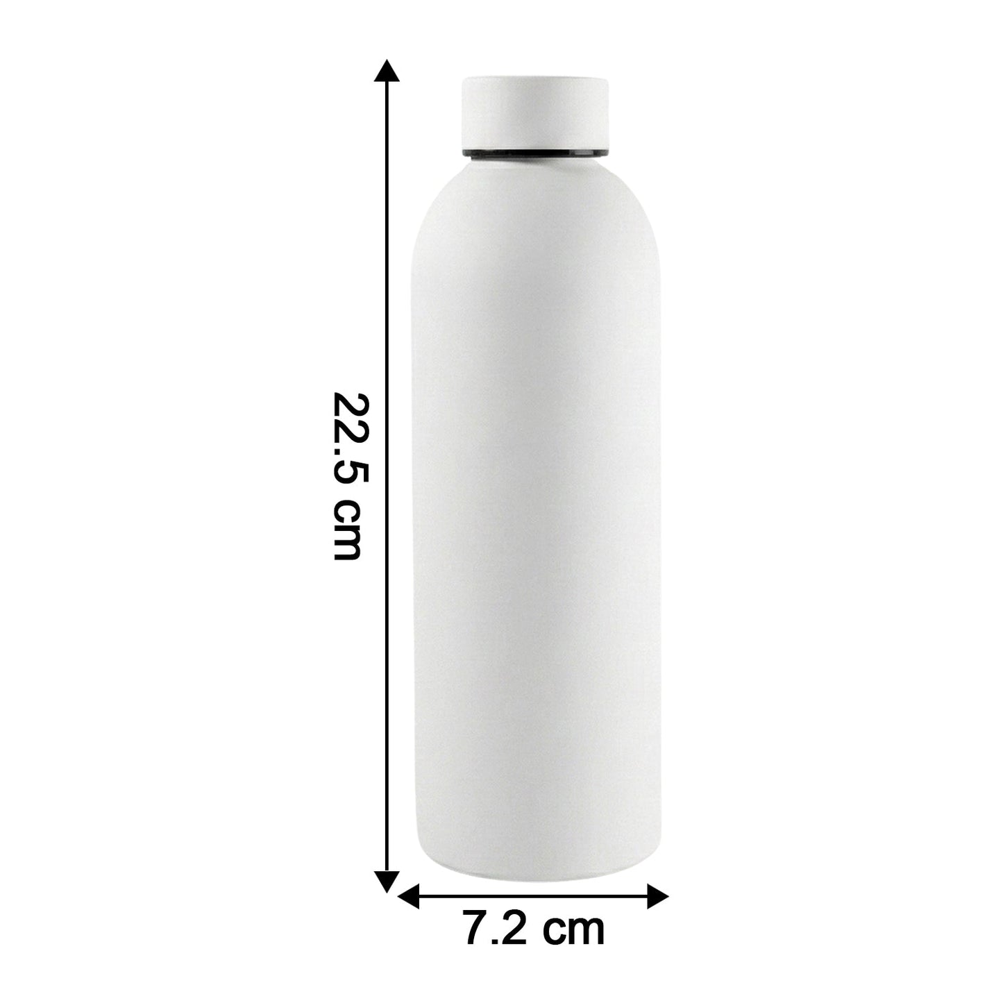 White double-wall vacuum insulated water bottle for travel and gym use