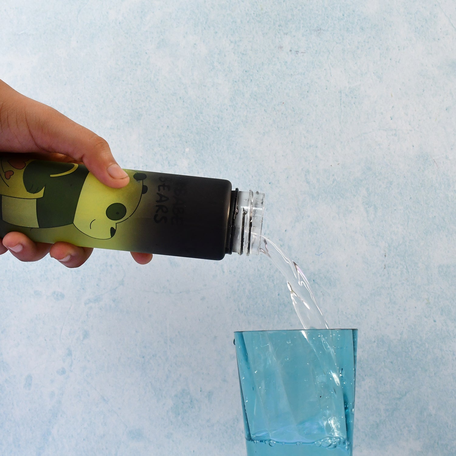 Durable cartoon printed plastic water bottle ideal for travel and office