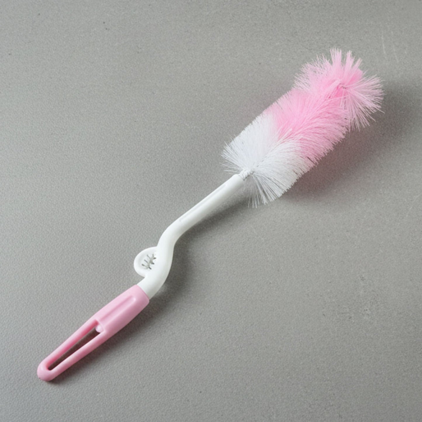 Close-up of bottle cleaning brush bristles for tough stain removal