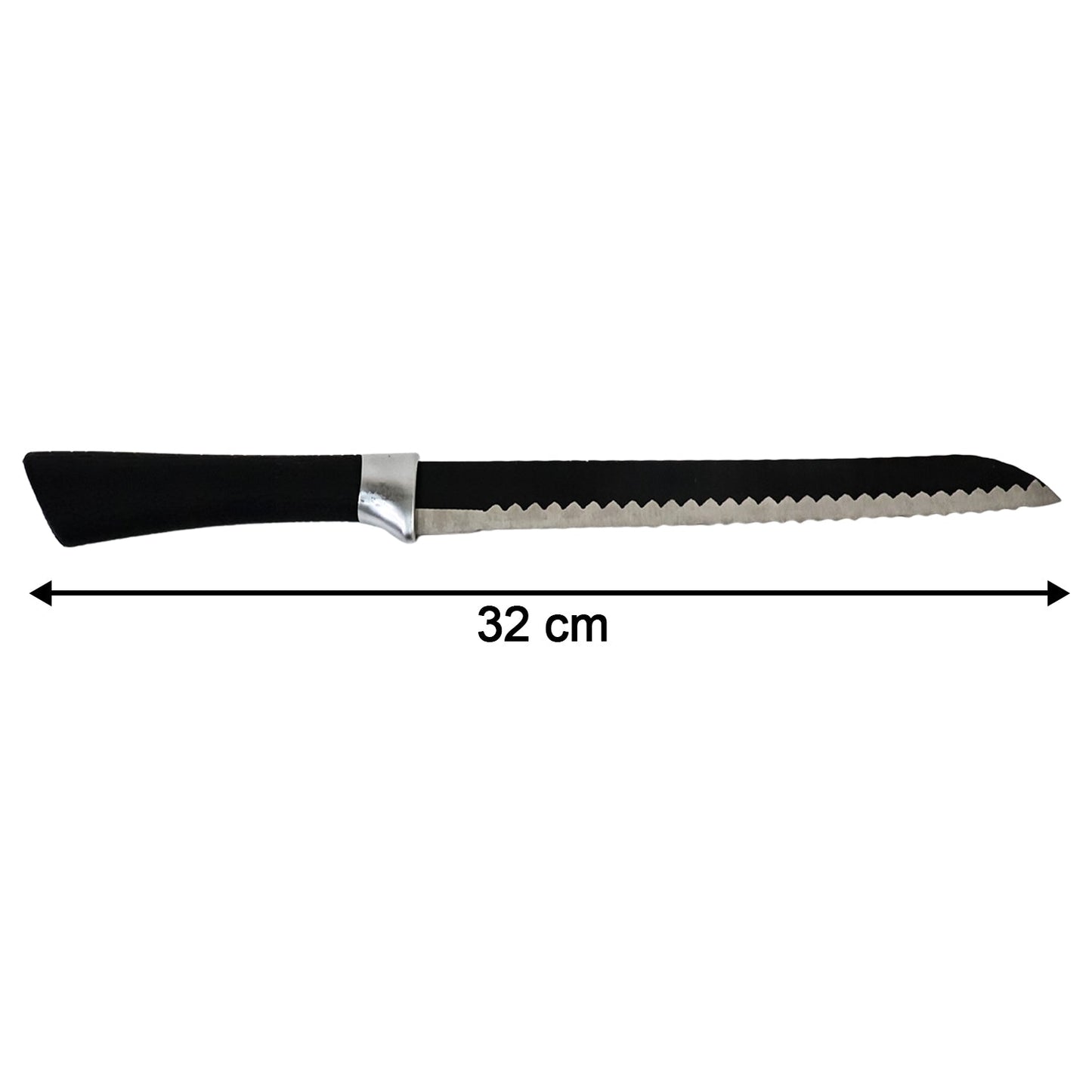 Bread knife used in kitchen with ergonomic grip for smooth cutting