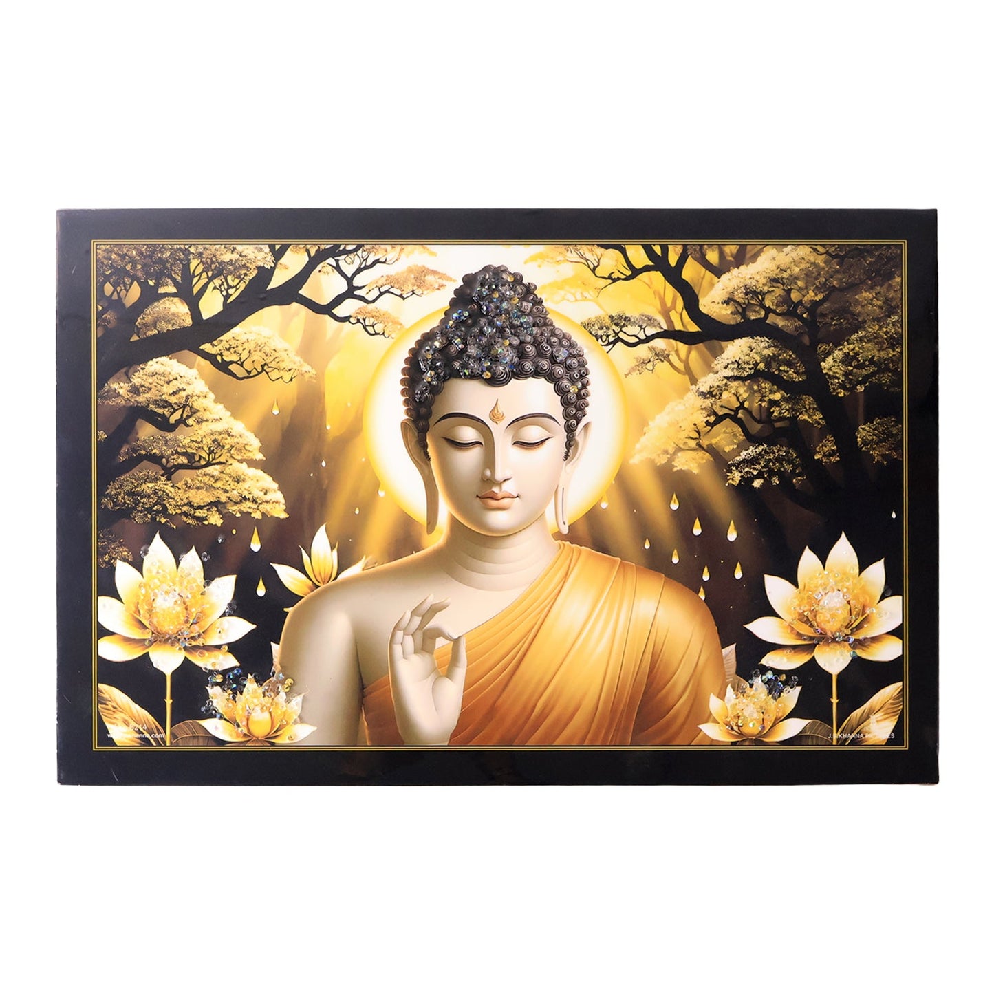 Framed Lord Buddha painting enhancing positivity and peace in home or yoga studio