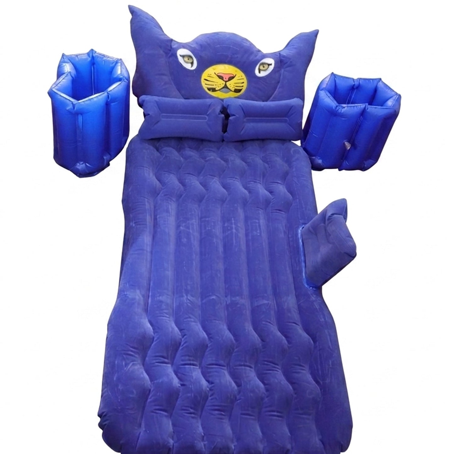 Portable inflatable car mattress with comfortable cushions