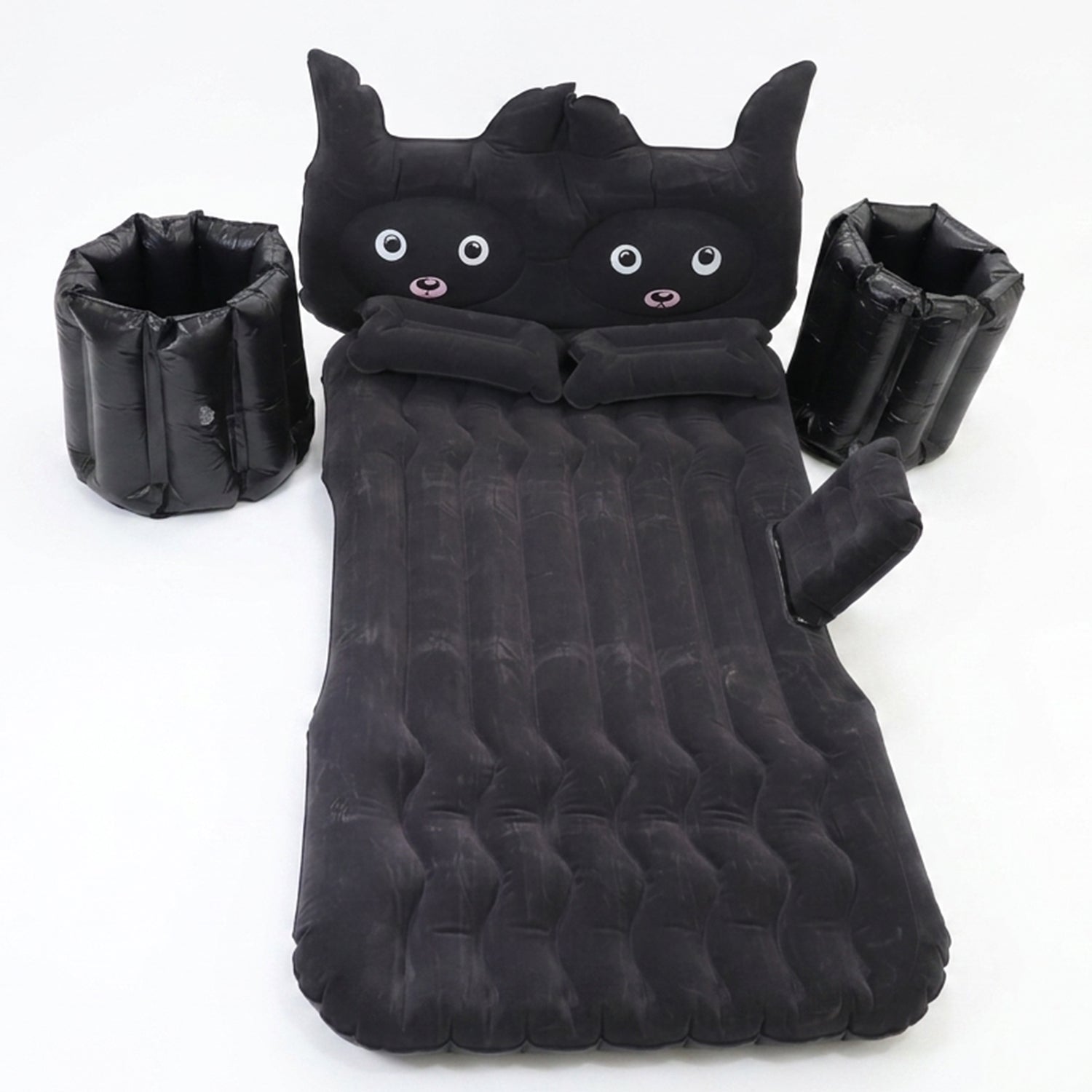 Inflated car travel air mattress supporting restful sleep