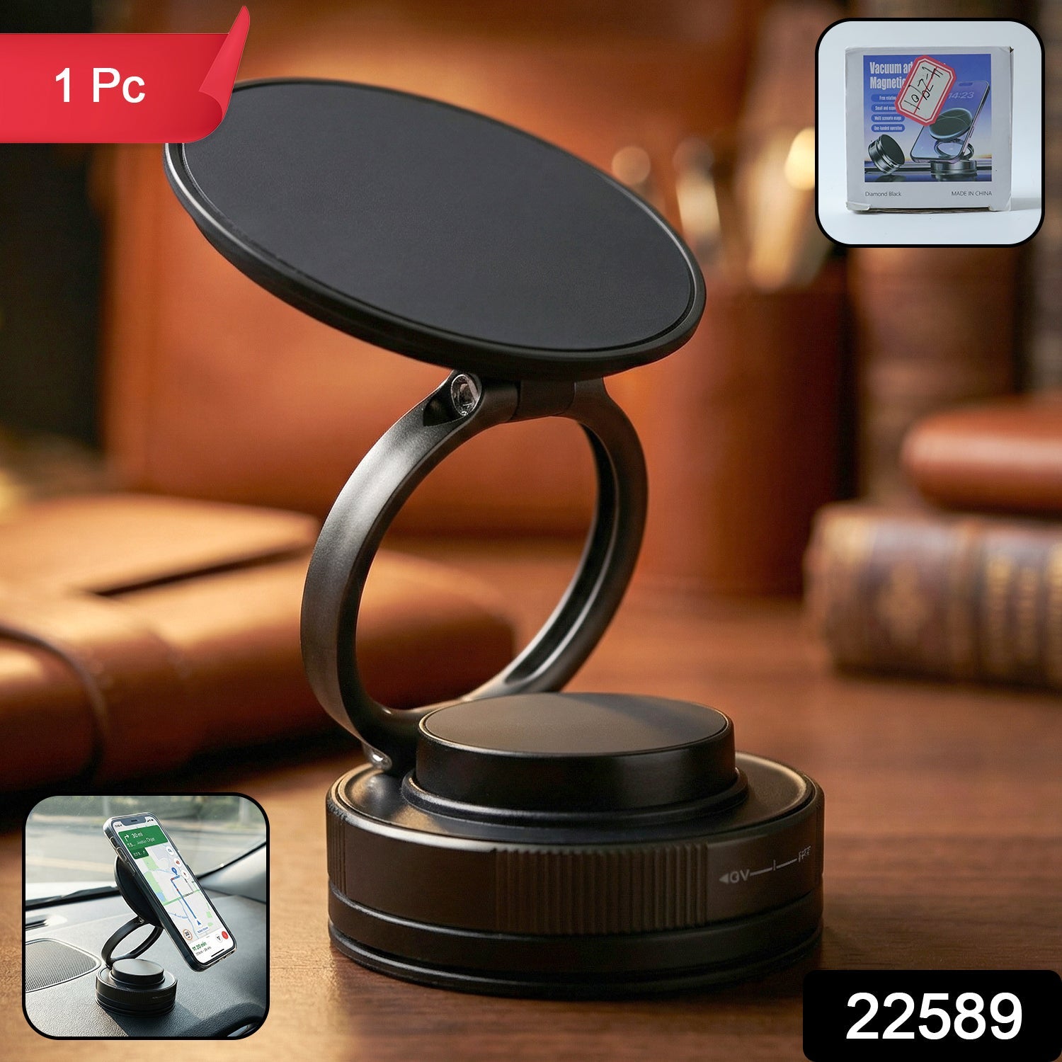 magnetic phone holder stand for car dashboard and desk use