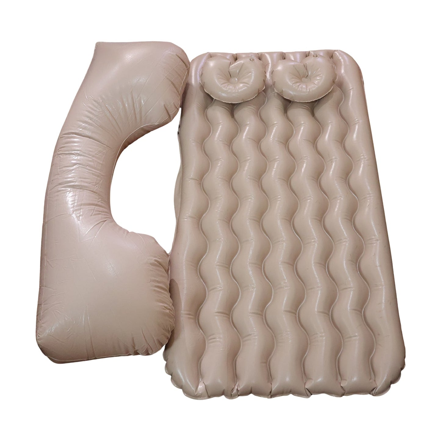 Inflatable air mattress for car back seat with pillows