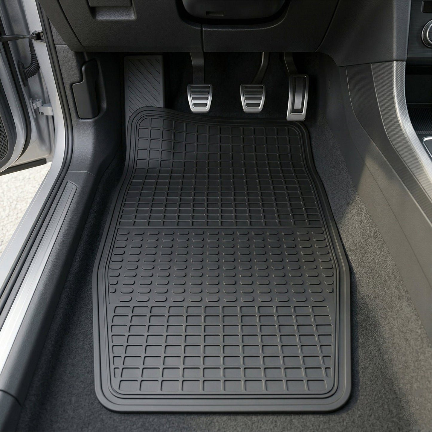 Durable textured rubber car floor mats designed for all weather use