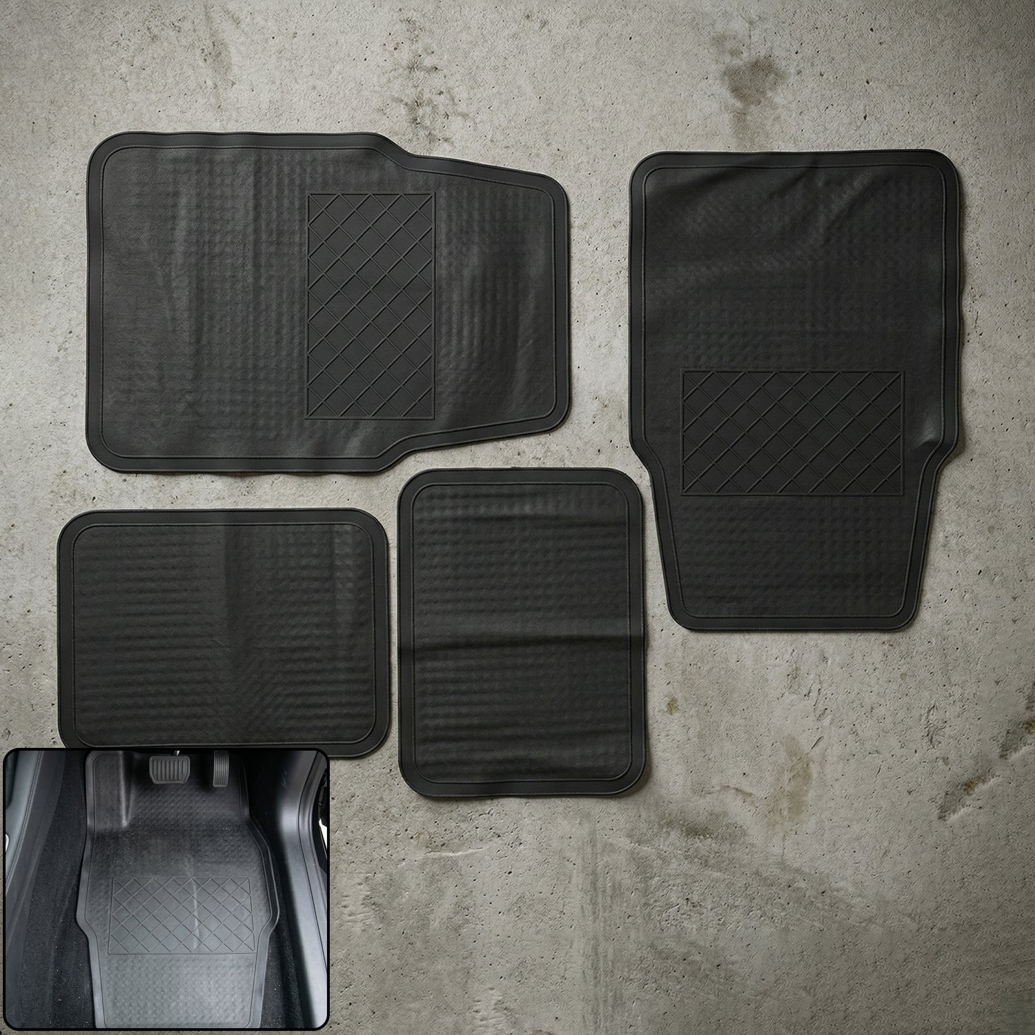 Universal heavy-duty rubber car foot mats for all models
