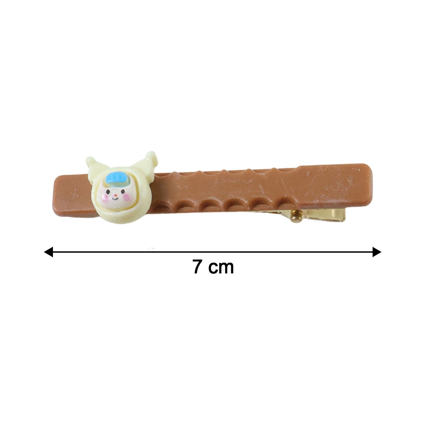 Close-up of lightweight character hair clip showing smooth edges for comfort