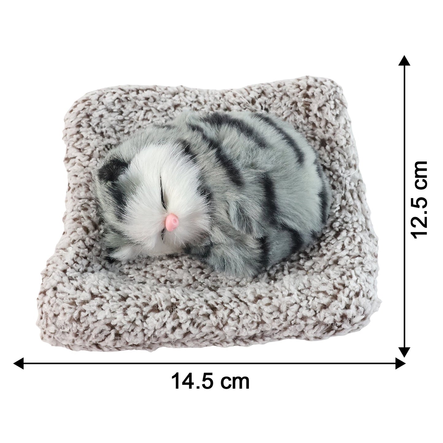 Soft interior car decor featuring a plush sleeping cat design