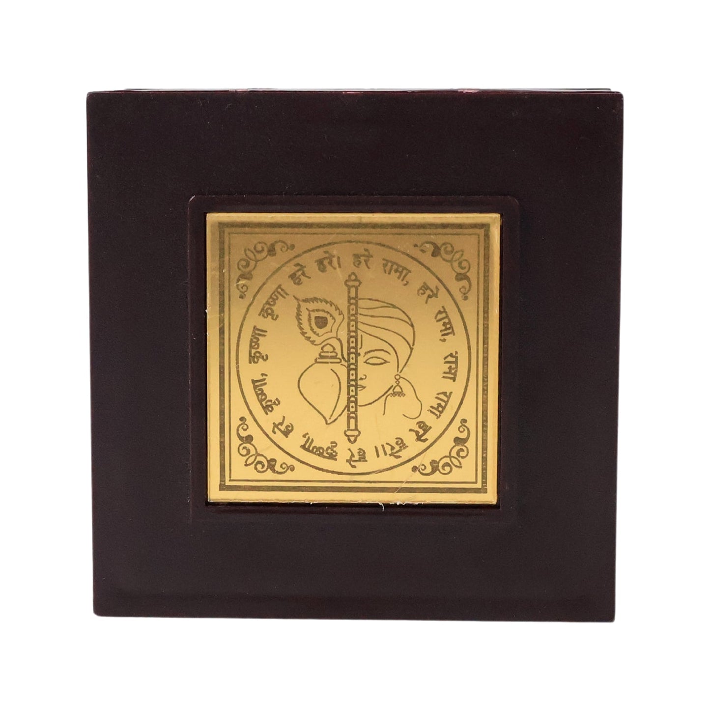 Golden Charan Paduka illustrating fine craftsmanship placed in wooden box