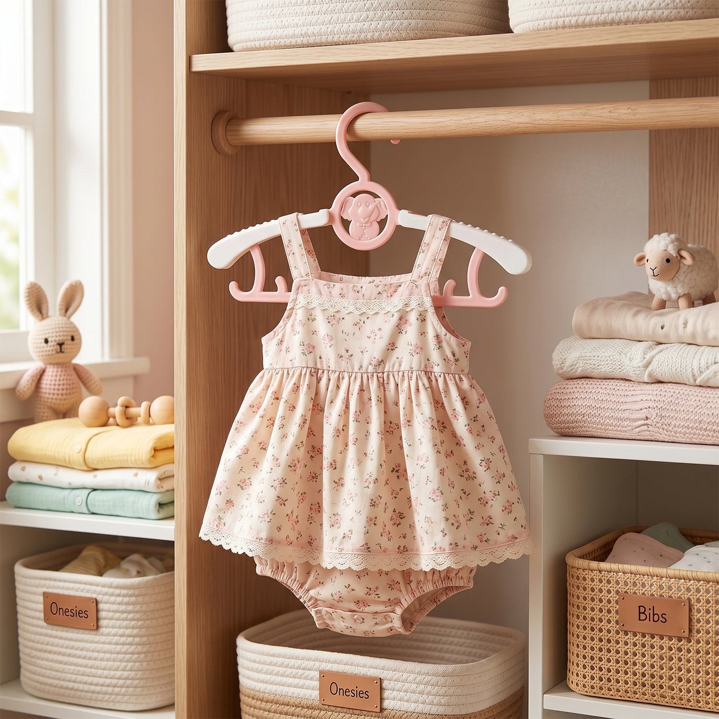 Small size nursery wardrobe hanger in bright colors